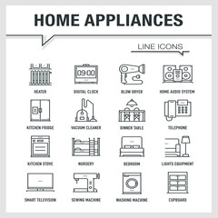 HOME APPLICANCES LINE ICONS