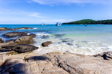 Fototapeta na wymiar Landscape with blue sea and rocks