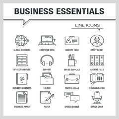 BUSINESS ESSENTIALS LINE ICONS