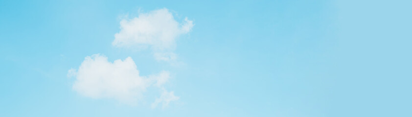 web banner spring and summer season with beauty clear and bright sky and cloudy background with copy space