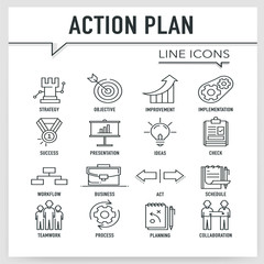 ACTION PLAN LINE ICONS