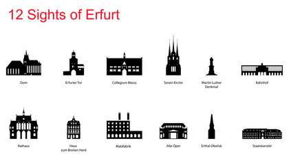 12 Sights of Erfurt - obrazy, fototapety, plakaty