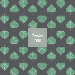 abstract green ficus religiosa leaves or Sacred tree leaves, vector pattern background