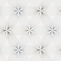 linear vector pattern, repeating abstract flower leaves, gray line of leaf or flower, floral. graphic clean design for fabric, event, wallpaper etc. pattern is on swatches panel.