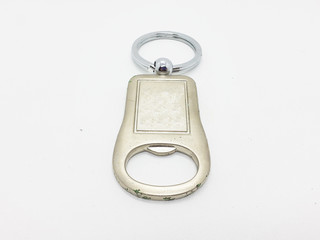 Stainless Steel Metallic Silver Bottle Drink Opener in White Isolated Background