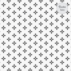 small abstract flower in stylish monochrome, vector pattern. pattern is on swatches panel