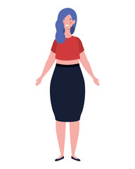 Fototapeta premium young woman standing on white background