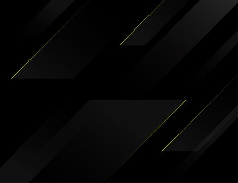Futuristic shape with light yellow concept abstract black background
