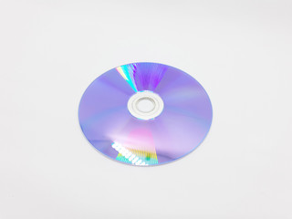 Colorful Shiny Computer Compact Disc in White Isolated Background
