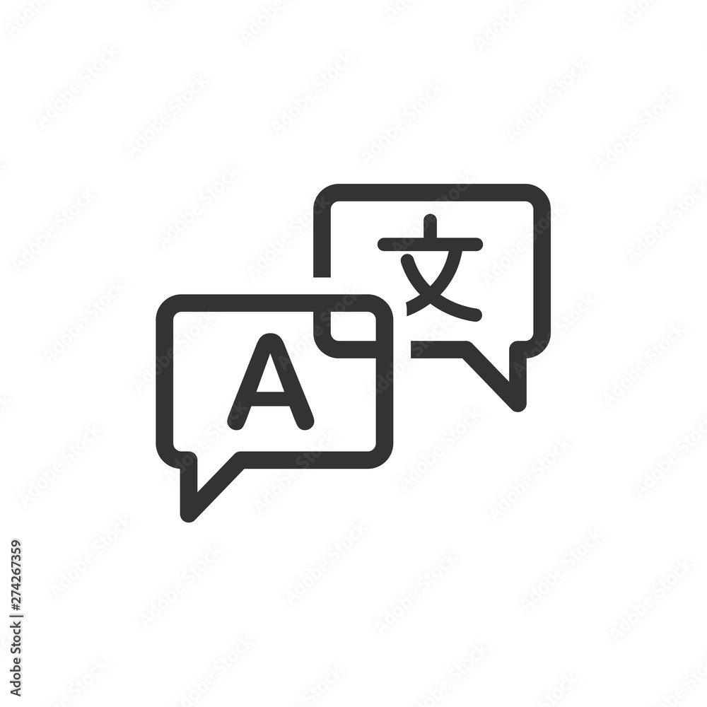 Aufkleber language translation icon template black color editable. language translation symbol flat vector sig