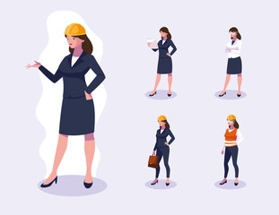 Avatars set of professional workers design