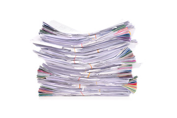 Stack of Documents isolated on white background
