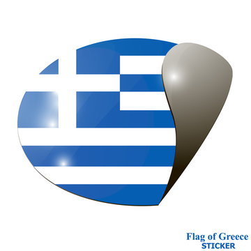 Banner with flag of Greece. Colorful illustration with flag for web design.
