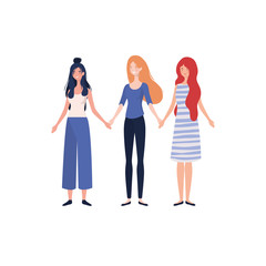 Fototapeta premium young women standing on white background