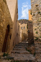 Fototapeta na wymiar Stone alley inside old town of Monemvasia, Greece