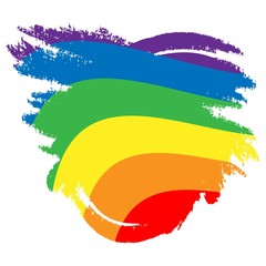 LGBT rainbow flag. Waving pride sign banner. Vector illustration grunge style