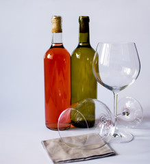 bottle and glass of red wine
