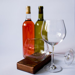 bottle and glass of red wine