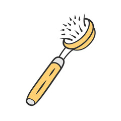 Natural dish brush color icon
