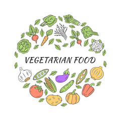 Vegetarian food word concept banner