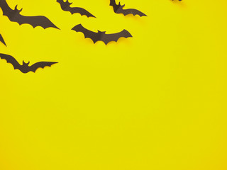 Halloween decorations, bats on a yellow background
