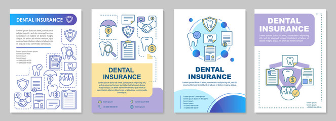 Dental insurance brochure template layout. Guaranteed savings. Flyer, booklet, leaflet print design with linear illustrations. Vector page layouts for magazines, annual reports, advertising posters