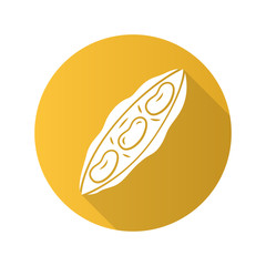 Haricot flat design long shadow glyph icon