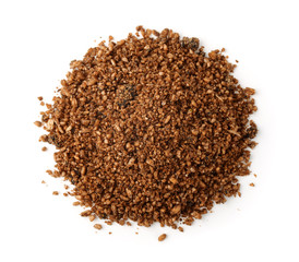 Top view of fish feeding mix