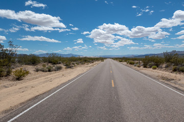 Road to nowhere in Mojave National Preserve, California