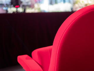 Back seats with armrest in a theater room