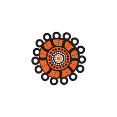 Aboriginal art icon logo design vector template