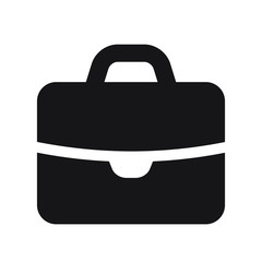 Briefcase sign icon in flat style. Suitcase vector illustration on white isolated background. Baggage business concept.