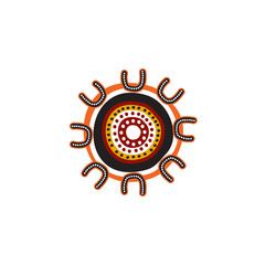 Aboriginal art icon logo design vector template