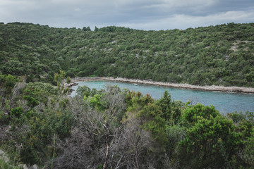 Fototapeta na wymiar Blick über Bucht von Pelješac in Kroatien
