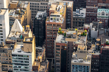 Midtown skyscrapers view from rooftop Rockefeller Center