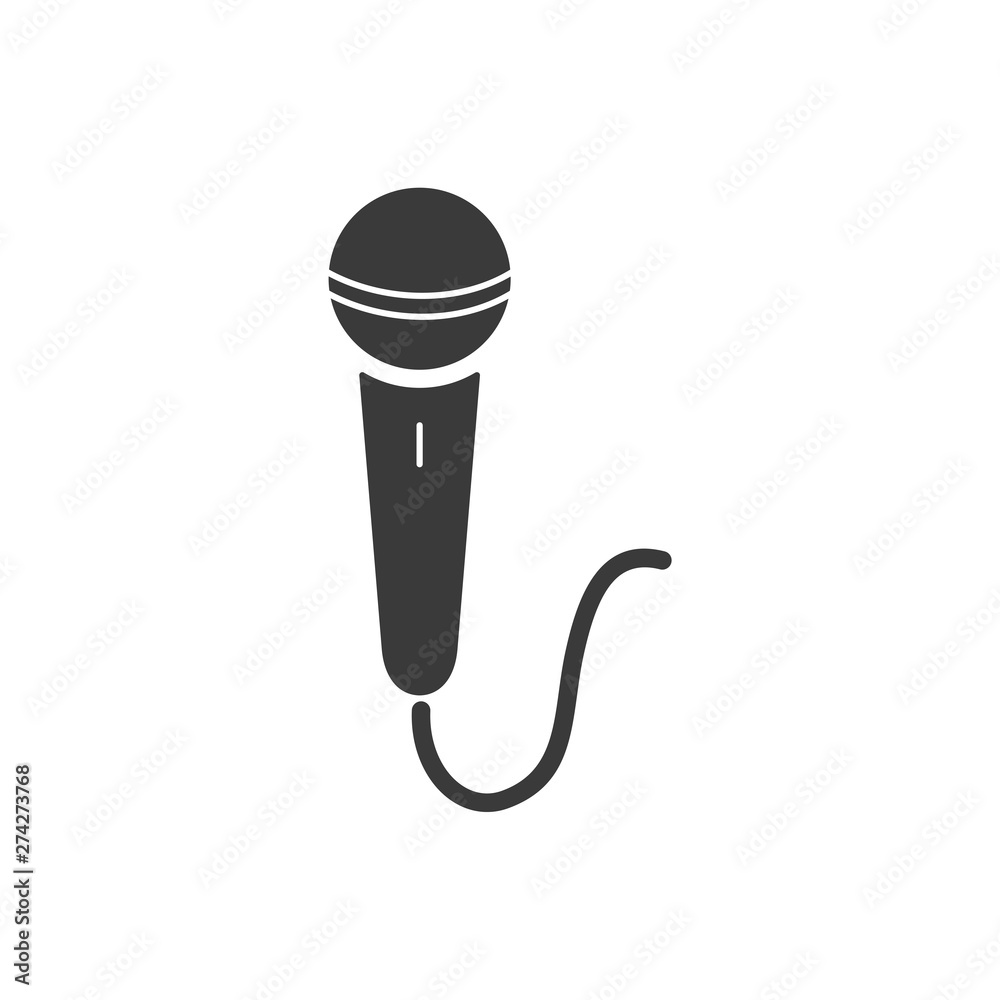 Leinwandbilder microphone icon template black color editable. microphone symbol flat vector sign isolated on white 