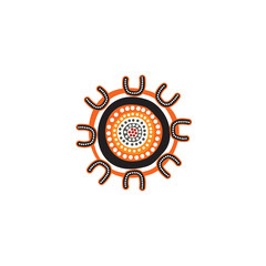 Aboriginal art icon logo design vector template