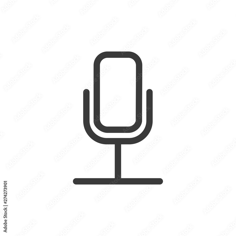 Aufkleber Microphone icon template black color editable. Microphone symbol Flat vector sign isolated on white background. Simple vector illustration for graphic and web design.