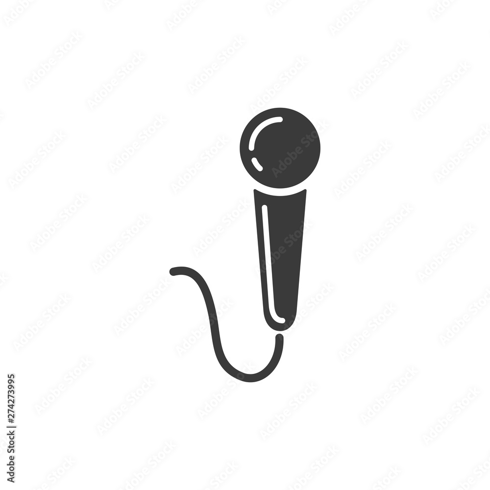 Leinwandbilder microphone icon template black color editable. microphone symbol flat vector sign isolated on white 