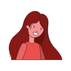 young woman in white background avatar character