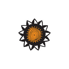 Aboriginal art icon logo design vector template