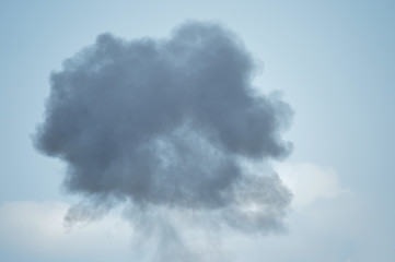 the black smoke bomb in the sky