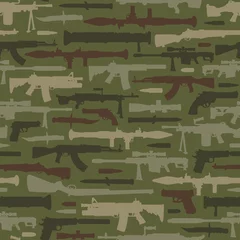 Keuken foto achterwand Militair patroon Vintage militaire wapens naadloos patroon