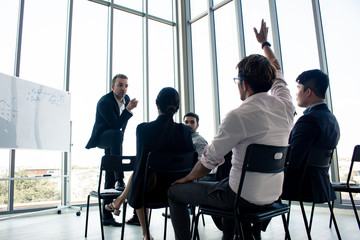Chief answers questions to those are suspected in the meeting.