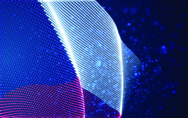 Vector bright glowing country flag of abstract dots. Czech