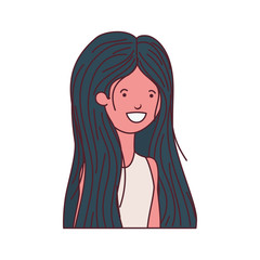 young woman in white background avatar character