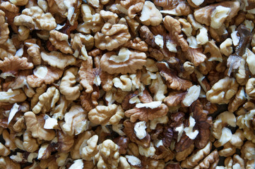  closeup of delicious, ripe and peeled walnuts