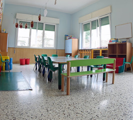inside a classroom of a kindergarten
