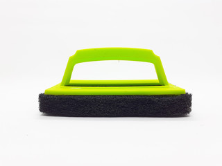 Black and Green Colorful Cleaning Sponge for Bathroom and Kitchen Utensils in White Isolated...