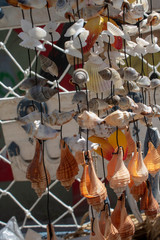 Necklace made from various sea shells .Close shot